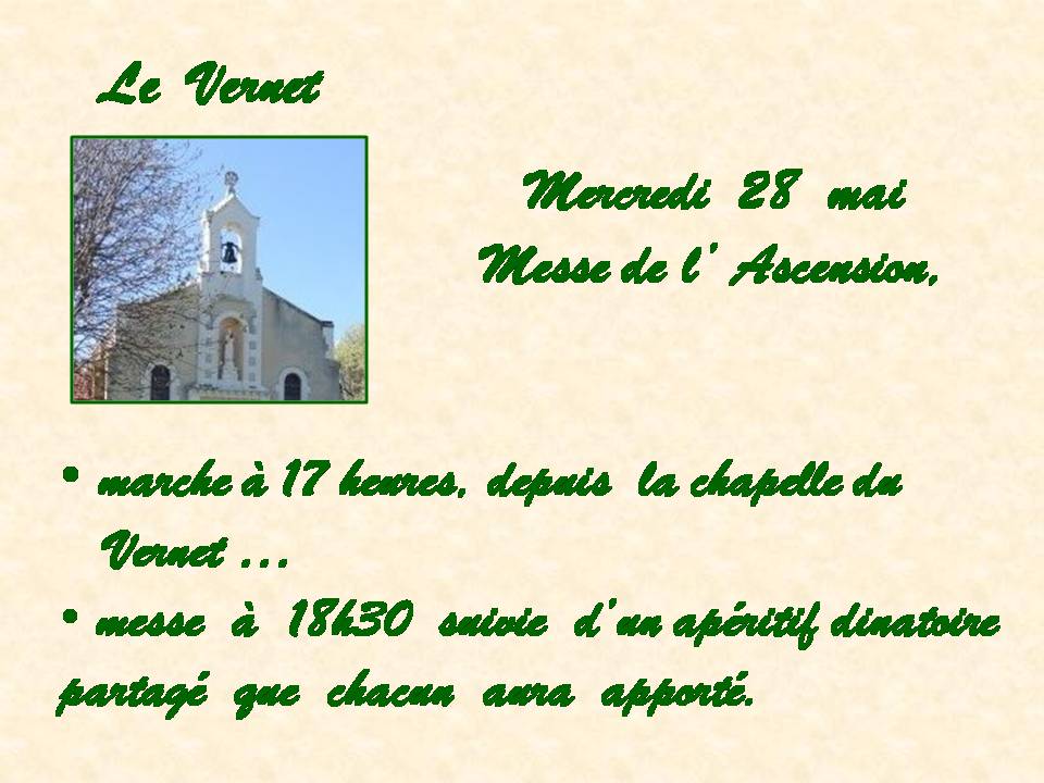 LE  VERNET   28  MAI 2025   ASCENSION