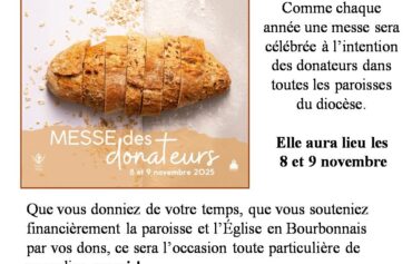image messe des donateurs 8 et 9 novembre image mise en avant