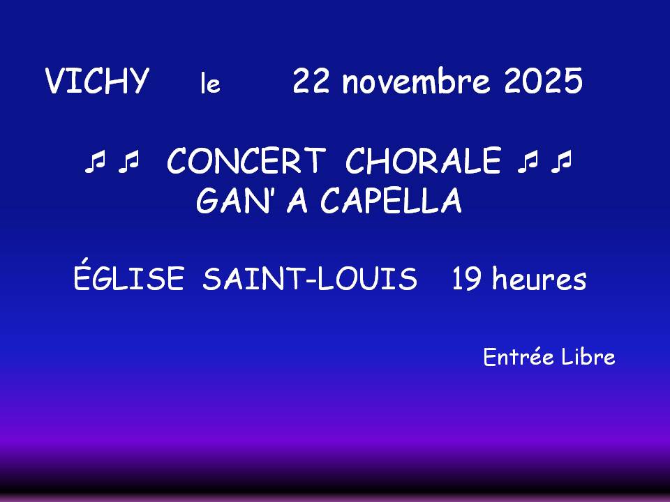 CONCERT GAN'A CAPELLA SAMEDI 22 NOVEMBRE