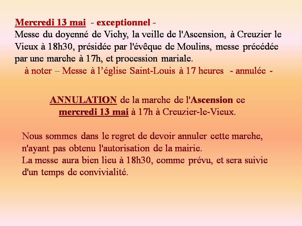 image annulation marche du mercredi 13 mai