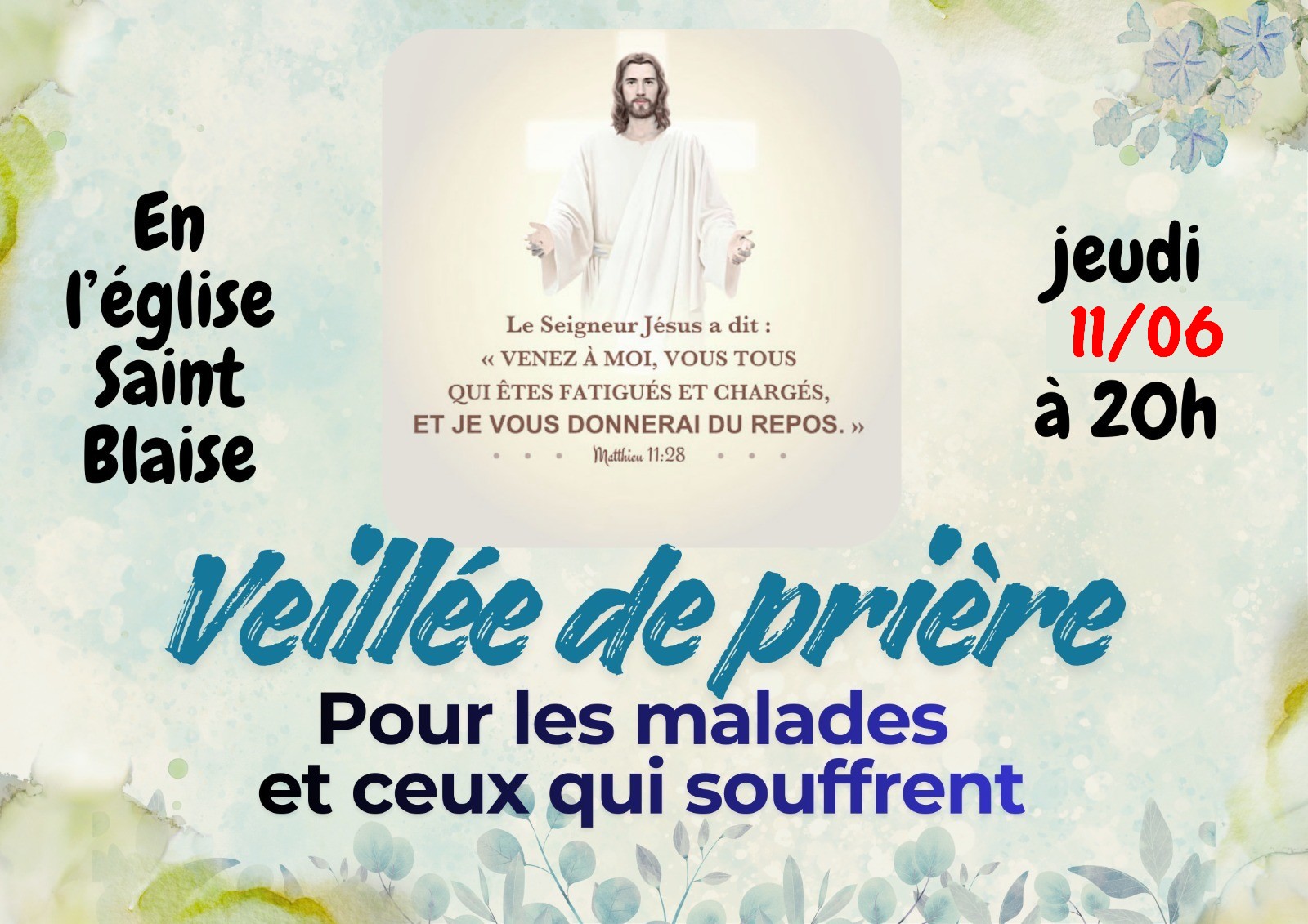 veillée de prière pour les malades le 11 juin