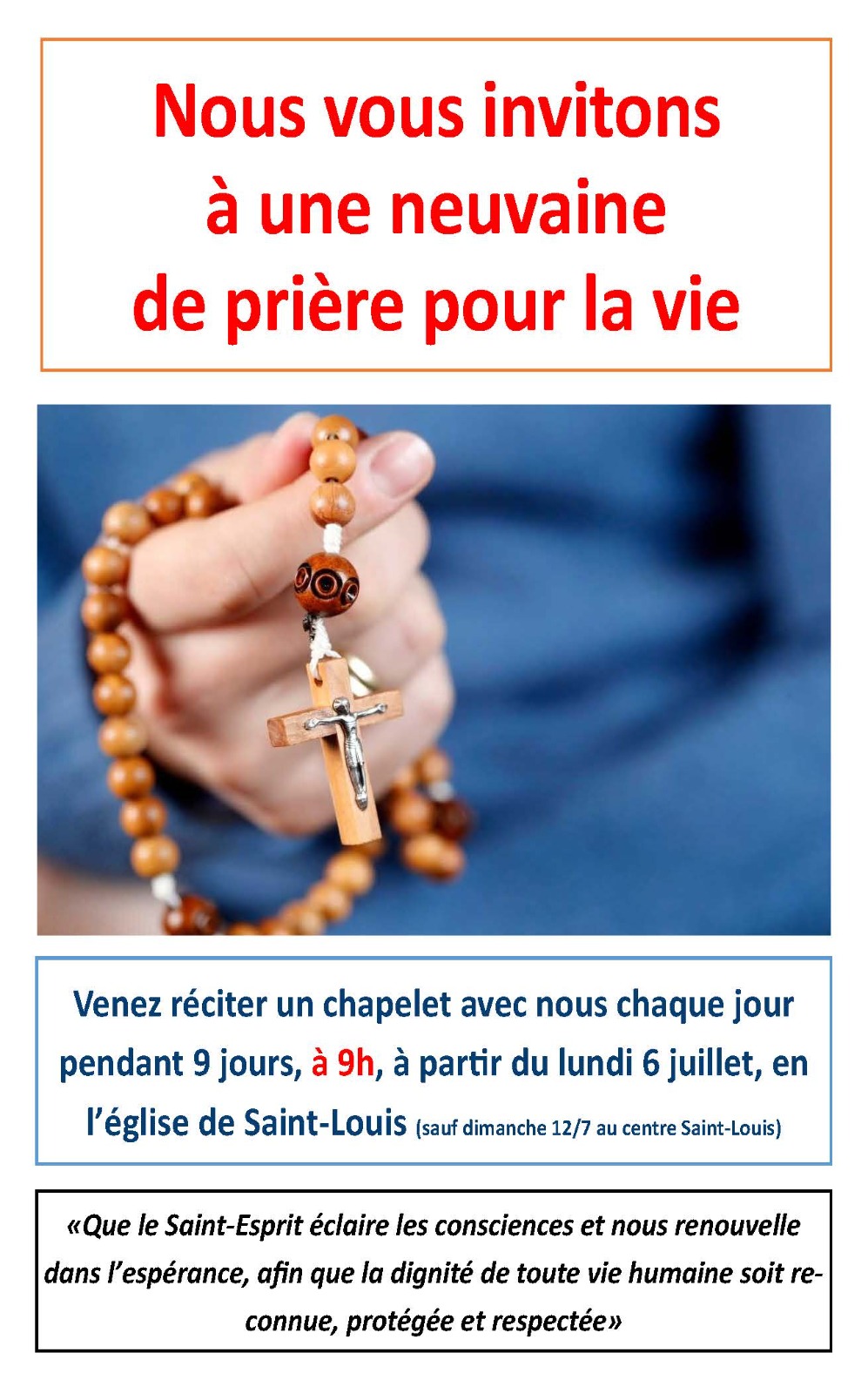 Neuvaine de prière pour la vie