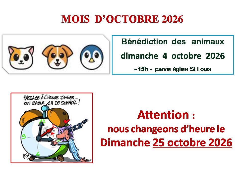 image octobre 2026 bene animaux chang heure